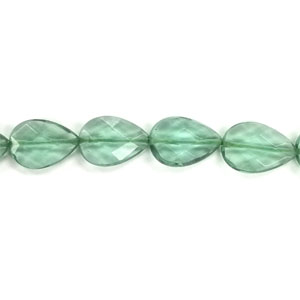 GREEN QUARTZ FACETED PEAR CD 13X18MM